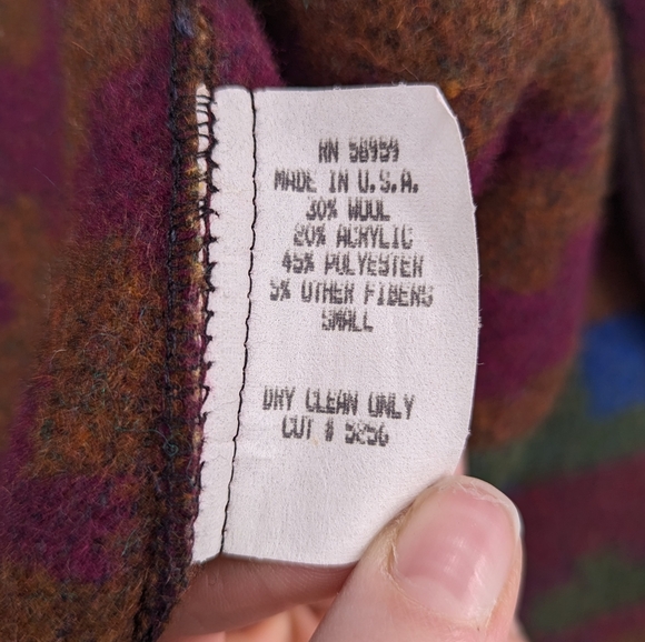 Vintage Breeches Wool Aztec Tie Front Western Jacket Made in USA Size Small - Picture 5 of 6